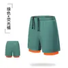 Pantalones cortos de baloncesto americanos de verano anti-exposición, transpirables, de secado rápido, de doble capa para hombre, deportivos y de fitness para correr y uso casual