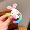 Fofo presente DIY feito à mão para crianças, pulseira de casal de urso morango, corda de cabelo de elástico trançado, anel de cabelo, capa de couro colorida, feminino