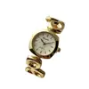 Reloj Pulsera Irregular Dorado Casual y Lujoso con Borde Exterior Redondo y Borde Interior Cuadrado, Reloj de Cuarzo de Aleación para Mujer, con un Toque de Alta Gama