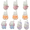 Lindo Dibujo Animado 3D Resina Peluche Conejo Miffy Colgante Correa para Teléfono Llavero DIY Accesorio Transfronterizo