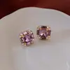 Brincos quadrados de diamante com pino de prata Europeus e Americanos ins de alta qualidade luxuosos brincos de temperamento retrô de nicho atacado mulheres
