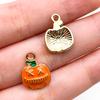 50 colgantes de gota de aceite con forma de calabaza y murciélago, para Halloween, festival de fantasmas, aleación, accesorios de ropa