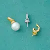 Colgante de Perla de Plata de Ley S925 Portafiltro Vacío con Adhesivo Accesorios Hechos a Mano DIY Cierre de Colgante de Perla Adhesivo Colgante Desmontable