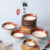 Tigela de vinho imitação cerâmica antiga tigela preta tigela de barro antiga tigela para cozinhar no vapor tigela coberta de fazenda caída adereços de Margem da Água tigela de tempero para hot pot retrô