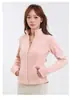 Chaqueta de terciopelo Ollie para mujer, otoño e invierno, cuello alto, corte ajustado, manga larga, para exteriores, entrenamiento, adelgazante, corte ajustado, cálida, engrosada