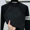 Camiseta de manga larga de algodón puro para hombre, fina, cuello redondo, corte holgado, para primavera y otoño 2026, top tipo sudadera casual de moda