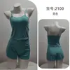 Amazon Transfronterizo Más Vendido Ropa de Casa para Mujer Sexy Shorts de Tirantes Casual Pijamas Europeos y Americanos Traje de Mujer