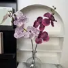 Flores artificiales con un toque de alta gama, orquídeas Phalaenopsis para decoración del hogar, decoración de mesa de comedor y entrada de lujo ligero, materiales para ramo de boda
