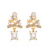 Pendientes de árbol de Navidad con incrustaciones de diamantes, creativos y exagerados, de estilo europeo y americano, personalizados y elegantes, para mujer.