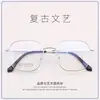 Marco de gafas de metal poligonal nuevo al por mayor ultraligero no magnético aleación de titanio marco de gafas retro lente plana para hombre 2811