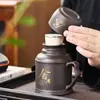 Termo Pequeño de Arena Morada Regalo Taza Creativa Cerámica Hogareña Portátil Oficina Taza Paquete de Viaje Tetera para Caliente y Frío