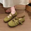 Sapatos Mary Jane com tira cruzada fosca para mulheres, outono de 2026, estilo floresta, simples, sola macia, versátil, sapatilhas retrô para o dia a dia