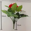 Atacado de Plantas Artificiais de Antúrio Vermelho, Buquê com 18 Hastes com Toque Realista, Navegação Tranquila, Decoração de Sala de Estar, Flores Artificiais em Vasos, Arranjo Decorativo