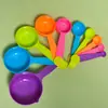 Producción y Suministro de Herramientas para Hornear de Bricolaje Juego de 10 Piezas de Cucharas y Tazas Medidoras de Plástico Coloridas con Cucharas y Tazas Medidoras Graduadas