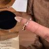 Anel Delicado de Bambu Exquisito Feminino Luxo Leve Moderno Personalizado Versátil Temperamento Anel de Dedo Ajustável Anel de Dedo Indicador Empilhável ins