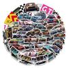 50 adesivos de carros esportivos artísticos desenhos animados corrida personalizados decoração criativa motocicleta carro celular copo d'água adesivos