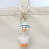 Colgante de Ganchillo Hecho a Mano Terminado Gorro de Hilo Adorno de Pato Llavero Tejido Accesorio para Bolso Llave de Coche