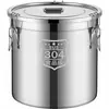 Recipiente selado de aço inoxidável 304 de grau alimentício, tambor de óleo espessado, recipiente para armazenamento de farinha, recipiente de arroz de aço inoxidável à prova de umidade e insetos, tanque de arroz doméstico