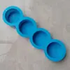 Molde redondo de silicone com quatro tipos de flores diferentes, molde para fazer bolo da lua, molde para assar, molde para sabonete artesanal, molde para vela