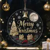 Placa Redonda Acrílica de Pendurar de Natal Etiqueta Decoração de Árvore de Natal Pingente Venda Direta Transfronteiriça da Amazon Ornamentos de Comércio Exterior