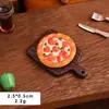 Casa de Muñecas Miniatura Simulación Charola de Pizza Accesorios para Jugar a Comer Modelo de Juego de Imitación Pequeños Adornos