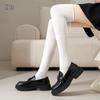 Calcetines hasta la rodilla para mujer, Calcetines largos blancos estilo japonés para combinar con botas, Calcetines largos para otoño e invierno, Calcetines holgados antideslizantes