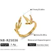 Anillo geométrico de acero inoxidable de moda de venta caliente transfronteriza para mujer, diseño de nicho de flor irregular, anillo que no se decolora al por mayor