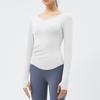 2025 Nuevos Tops Deportivos para Mujer, Camisetas de Manga Larga, Ajustados, Ropa de Entrenamiento para Correr con Sensación Nude, Ropa de Yoga Adelgazante