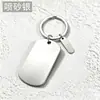 Stock Cruzado Láser UV Color Impresión Acero Inoxidable Placa de Perro Llavero Material en Blanco Regalo de Festival Llavero de Metal