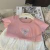 Ropa coreana para niños 2024 nuevo verano niñas aman lentejuelas camiseta manga corta estilo extranjero shorts capullo conjunto de dos piezas moda
