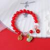 Yiwu pequena mercadoria Ano Novo coelho corda vermelha pulseira atacado temperamento doce bonito cristal vermelho frisado pulseira para as mulheres