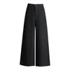 Pantalones de Seda de Pierna Ancha de Nueve Puntos para Mujer, Nuevo Estilo Otoño 2026, de Tiro Alto, Caídos, Casuales, Holgados, Adelgazantes, de Pierna Recta para Figuras Petites