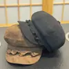 Nuevo gorro boina casual versátil estilo coreano para mujer, sombrero octogonal de gamuza con encaje para otoño e invierno, sombrero de artista lindo y que adelgaza la cara