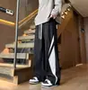 Pantalones de Pana Color Block para Hombre Otoño Invierno Sueltos Versátiles Rectos Casuales 2025 Nuevos de Moda Americanos de Pierna Ancha