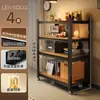 Prateleira Doméstica Porta-Prateleiras Prateleira de Armazenamento Multicamadas Suporte de Chão Eletrodomésticos de Cozinha Armário de Armazenamento para Varanda Exibidor de Supermercado
