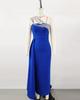 Vestido de noche de alta gama transfronterizo para mujer con hombro cruzado y adornos de diamantes, vestido de cóctel elegante de lujo ligero de nicho, vestido de tiras de alta gama