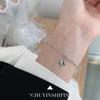 Pulsera de estrella de cinco puntas distintiva y sencilla de plata de ley S925, elegante joyería de nicho con grabado de estrellas, accesorios para pulsera de mujer
