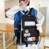 Mochila Escolar de Estilo Coreano para Comércio Exterior para Mulheres Estudantes do Ensino Médio e Fundamental Grande Capacidade Mochila com Contraste de Cores Estilo Ins Mochila Fofa para Estudantes do Ensino Primário