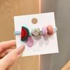 Acessórios de cabelo coreano para meninas estilo corda de cabelo Cute Fruit Cartoon Tie Rope Cyber Red Hair Rings Don't Hail Hair Tie Ponytail Rubber Band