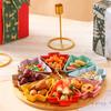 Prato de Lanches de Natal Prato Cerâmico Doméstico Dividido Sementes de Girassol Lanches de Frutas Prato de Doces Árvore de Natal Prato de Frutas Secas
