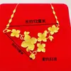 Colar Feminino Banhado a Ouro Vietnamita, Conjunto de Corrente Floral Nova Moda, Joias de Latão Banhado a Ouro Direto do Fabricante
