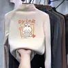 Y2005# Jaqueta de Outono para Meninas Camiseta de Manga Longa Camiseta Básica de Veludo Gola Semi-alta Roupas de Outono para Meninos Bebês