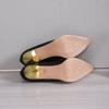 Sapatos Versáteis de Couro Macio da Moda 2025 Verão Novo Salto Agulha Sexy Bico Fino Elegante Temperamento de Irmã Real Salto Alto para Mulheres