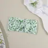 Acessórios de Cabelo com Laço Estampado de Nylon Estilo Primavera/Verão para Bebês Proteção de Fontanela Infantil Faixa Larga Elástica Acessórios de Cabeça