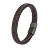 Pulsera popular transfronteriza europea y americana simple de cuerda de cuero tejida de 16 hebras, pulsera vintage para hombre, joyería al por mayor