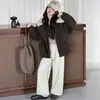Casaco Feminino Outono 2026 Novo Roupas de Algodão Estiloso Roupa Infantil Plus Veludo Espessado Meninas Grandes Parka Outono/Inverno