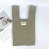 Bolsa de Tricô Design de Nicho Estilo Coreano Bolsa de Mão Bolsa Tote Estudante Cor Sólida Bolsa de Pulso Tecida Bolsa Colete Tendência Feminina