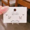 Nuevo Producto 2025 Exquisita Flor de Mariposa Elegantes Tres Pares de Aretes para Mujer Aguja de Plata Set de Alta Gama de 6 Piezas de Aretes