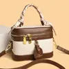Bolso Caja Color Block Vintage Nuevo 2026 para Mujer, Bolso Cruzado, Bolso de Mano, Diseño de Nicho, Popular Bolso de Hombro de Cuero Patchwork