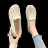 Zapatos Planos de Verano para Mujer Zapatos para Madre Sandalias Transpirables Suela Suave Zapatos Blancos Zapatos Slip-on Perezosos de Verano para Mujer